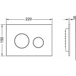 Flush wall plates for concealed cistern Actuation dual flush valve material: ABS, color: Black surface: Matt Flush plates