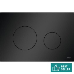 Flush wall plates for concealed cistern dual flush valve material: ABS Mechanical with string, color: Black surface: Matt