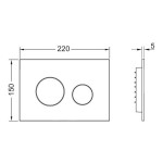Flush wall plates for concealed cistern Actuation dual flush valve material: ABS, color: Chrome surface: Matt Flush plates