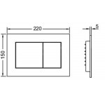 Flush wall plates for concealed cistern Actuation dual flush valve material: ABS, color: Chrome surface: Matt Flush plates
