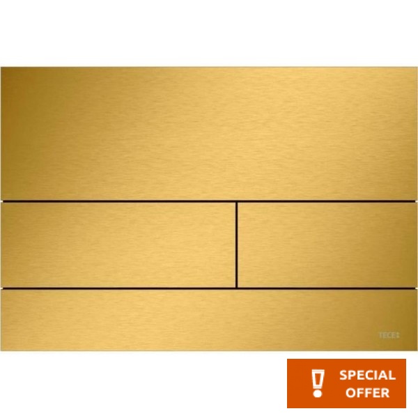 Flush wall plates for concealed cistern Brushed Gold Optic, PVD dual flush valve material: Metal Mechanical with string, color: Gold surface: Brushed Flush plates