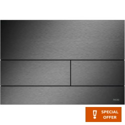 Πλακέτα εντοιχιζόμενου καζανακίου Brushed Black Chrome, PVD από μέταλλο διπλής ενέργειας μηχανικά, χρώμα: Μαύρο επιφάνεια: Βουρτσισμένη Πλακέτες