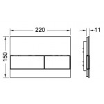 Flush wall plates for concealed cistern Actuation dual flush valve material: Crystal, color: White surface: Glossy Flush plates