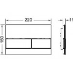 Flush wall plates for concealed cistern bright chrome buttons dual flush valve material: Crystal Mechanical with string, color: White surface: Glossy Flush plates Flush wall plates for concealed cistern bright chrome buttons dual flush valve material: Crystal Mechanical with string, color: White surface: Glossy Flush plates