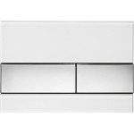 Flush wall plates for concealed cistern bright chrome buttons dual flush valve material: Crystal Mechanical with string, color: White surface: Glossy Flush plates Flush wall plates for concealed cistern bright chrome buttons dual flush valve material: Crystal Mechanical with string, color: White surface: Glossy Flush plates