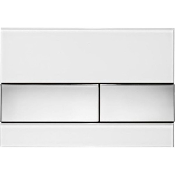 Flush wall plates for concealed cistern bright chrome buttons dual flush valve material: Crystal Mechanical with string, color: White surface: Glossy Flush plates Flush wall plates for concealed cistern bright chrome buttons dual flush valve material: Crystal Mechanical with string, color: White surface: Glossy Flush plates
