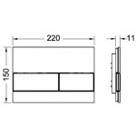 Flush wall plates for concealed cistern Actuation dual flush valve material: Crystal, color: White surface: Glossy Flush plates