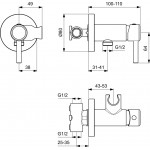 Bidet system Mixing material: Brass, color: Chrome surface: Glossy Wall-mounted bidet hand shower systems