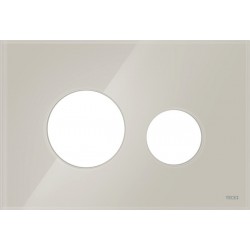 Πρόσοψη πλακέτας εντοιχιζόμενου καζανακίου Light beige glass από κρύσταλλο, χρώμα: Μπεζ επιφάνεια: Γυαλιστερή Εξαρτήματα