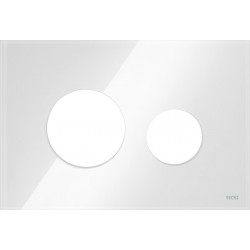 Πρόσοψη πλακέτας εντοιχιζόμενου καζανακίου από κρύσταλλο, χρώμα: Λευκό επιφάνεια: Γυαλιστερή Εξαρτήματα