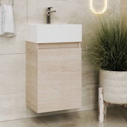 Βάση επίπλου με νιπτήρα 43x60 από ξύλο συνθετικό επίτοιχου τύπου με 1 νιπτήρα, χρώμα: Μπεζ Βάσεις επίπλου με νιπτήρα