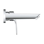 Wash basin tap Wall-mounted - external part 2 holes mixer Without waste, color: Chrome 17,1 cm, S-Size material: Brass surface: Glossy Wall-mounted - external part Wash basin tap Wall-mounted - external part 2 holes mixer Without waste, color: Chrome 17,1 cm, S-Size material: Brass surface: Glossy Wall-mounted - external part