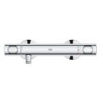 Shower tap Wall-mounted exposed material: Brass thermostatic without hand shower, hose and holder, color: Chrome surface: Glossy Wall-mouned exposed