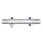 Shower tap Wall-mounted exposed material: Brass thermostatic without hand shower, hose and holder, color: Chrome surface: Glossy Wall-mouned exposed