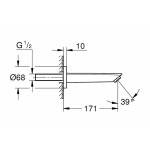 Spout (Nozzle) 17,1cm Wall-mounted material: Brass, color: Chrome surface: Glossy