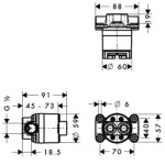 Diverter for concealed shower tap 1 way Diverters - concealed part