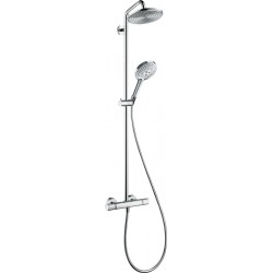 Shower tap with showerpipe and overhead shower Wall-mounted material: Brass thermostatic 240, color: Chrome surface: Glossy
