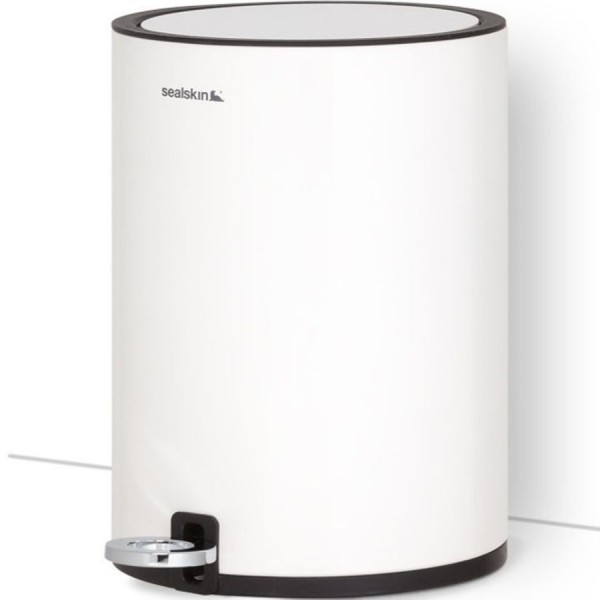 Waste bin material: Inox soft close 3 lt Closed Floor standing, color: White surface: Matt Dustbins