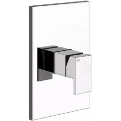 Shower tap Wall-mounted external part 1 way material: Brass mixer With plate without hand shower, hose and holder, color: Chrome surface: Glossy Wall-mounted - external part