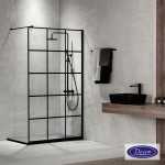Shower enclosure Linear 70x200 8mm fixed surface: Matt, color: Black Linear Shower enclosure Linear 70x200 8mm fixed surface: Matt, color: Black Linear
