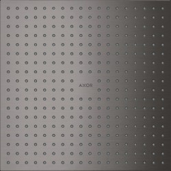 Κεφαλή ντους οροφής 30x30 από ορείχαλκο 2 ροών Black Brushed Chrome, χρώμα: Γκρι επιφάνεια: Βουρτσισμένη Κεφαλές ντους
