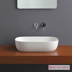 Νιπτήρας ελευθέρας τοποθέτησης 56x39x14 από πορσελάνη χωρίς οπή  χωρίς υπερχείλιση, χρώμα: Λευκό επιφάνεια: Ματ Ελευθέρας τοποθέτησης