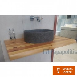 Πάγκος μπάνιου 81x47x4 από ξύλο επιφάνεια: Ματ μασίφ πεύκο με ρόζους, χρώμα: Ξύλο Δρυς Πάγκοι μπάνιου