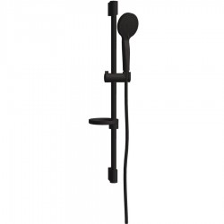 Βέργα ντους 65cm από ορείχαλκο με σαπουνοθήκη Black Matt με τηλέφωνο & σπιράλ, χρώμα: Μαύρο επιφάνεια: Ματ Βέργες ντους