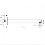 Arm 39cm brushed gold optic Wall-mounted material: Brass, color: Gold surface: Brushed Shower arms Arm 39cm brushed gold optic Wall-mounted material: Brass, color: Gold surface: Brushed Shower arms