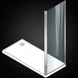 Καμπίνα ντουζιέρας ευθύγραμμη 90x185 6mm σταθερή κρύσταλλο διαφανές Clear CleanGlass επιφάνεια: Γυαλιστερή, χρώμα: Χρωμέ