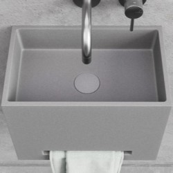Washbasin Wall-mounted 40x25x30 B1 no pedestal With 1 bowl Without hole material: Concrete, color: Grey surface: Matt Wall-mounted