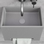Washbasin Wall-mounted 40x25x30 B1 no pedestal With 1 bowl Without hole material: Concrete, color: Grey surface: Matt Washbasin Wall-mounted 40x25x30 B1 no pedestal With 1 bowl Without hole material: Concrete, color: Grey surface: Matt Wall-mounted