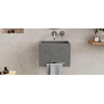Washbasin Wall-mounted 40x25x30 D5 no pedestal With 1 bowl Without hole material: Concrete, color: Grey surface: Matt