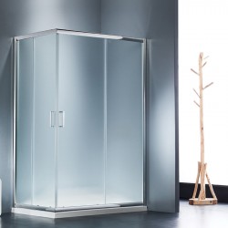 Καμπίνα ντουζιέρας ορθογώνια 70x90x180 5mm συρόμενη fabric,  (69-71 x 87-89) επιφάνεια: Γυαλιστερή, χρώμα: Χρωμέ Ορθογώνιες