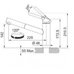 Kitchen tap Deck-mounted material: Brass with shower onyx, color: Chrome/Black surface: Matt