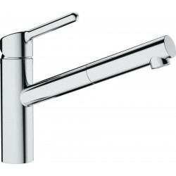 Kitchen tap Deck-mounted material: Brass with shower, color: Chrome surface: Glossy