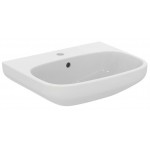 Washbasin Wall-mounted 55x44x18 no pedestal With 1 bowl With hole in the middle material: Porcelain, color: White surface: Glossy Wall-mounted Washbasin Wall-mounted 55x44x18 no pedestal With 1 bowl With hole in the middle material: Porcelain, color: White surface: Glossy Wall-mounted