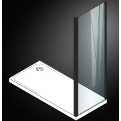 Shower enclosure Linear 70x195 6mm fixed surface: Matt, color: Black