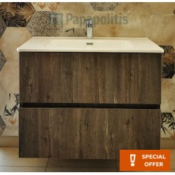 Βάση επίπλου χωρίς νιπτήρα 79x60x45 από ξύλο συνθετικό επίτοιχου τύπου, χρώμα: Ξύλο Καστανιά Βάσεις επίπλου χωρίς νιπτήρα