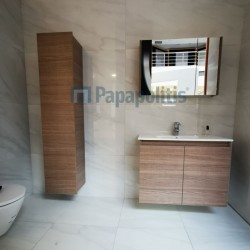 Bathroom furniture set with washbasin 80x46x60 material: Wood composite wall mounted Brown, color: Walnut wood Bathroom furniture sets