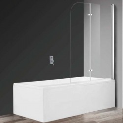Bathtub enclosure Linear 120x140 6mm folding surface: Glossy, color: Chrome