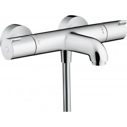 Bathtub tap Wall-mounted exposed material: Brass without hand shower, hose and holder 1001CL thermostatic, color: Chrome surface: Glossy Wall-mouned exposed