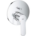 Shower tap Wall-mounted external part 2 way material: Brass mixer With plate without hand shower, hose and holder, color: Chrome surface: Glossy Wall-mounted - external part