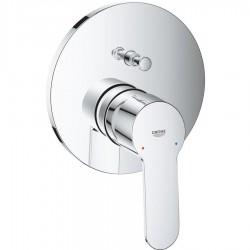 Shower tap Wall-mounted external part 2 way material: Brass mixer With plate without hand shower, hose and holder, color: Chrome surface: Glossy Wall-mounted - external part