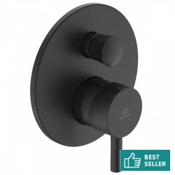 Shower tap Wall-mounted external part 2 way material: Brass mixer With plate without hand shower, hose and holder silk black, color: Black surface: Matt Wall-mounted - external part
