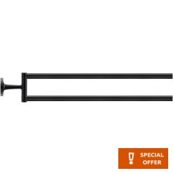 Towel 46,5cm Folding double material: Brass, color: Black surface: Matt Towel rails