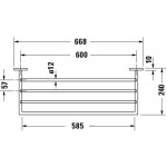 Shelve for towel 60x24 material: Brass Wall-hung, color: Chrome surface: Glossy Shelves for towels