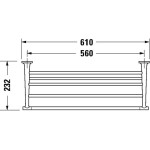 Shelve for towel 61x23,2 material: Brass Wall-hung, color: Black surface: Matt Shelves for towels