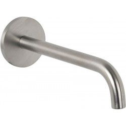 Εκροή (στόμιο) 20,2cm επίτοιχος τύπος από inox νιπτήρος, Φ1,8cm, χρώμα: Χρωμέ επιφάνεια: Βουρτσισμένη Στόμια (ρουξούνια)