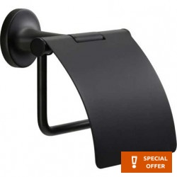 Paper holder with cover material: Brass, color: Black surface: Matt